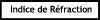 Indication du/des Indice(s) de réfraction(s) approximatif(s) ou précis et/ou de la Biréfringence